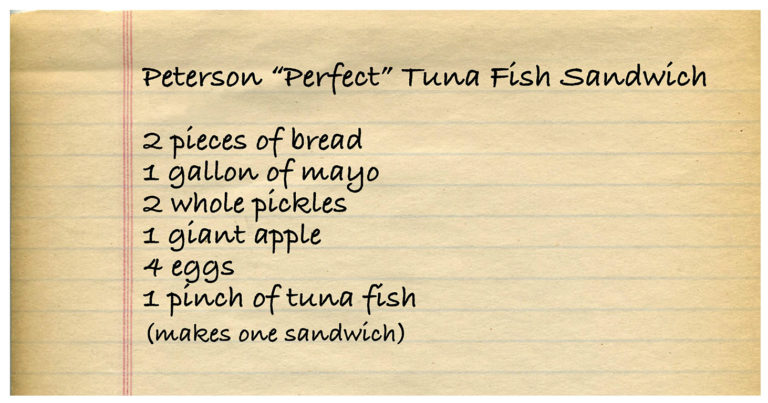 Peterson Treats The Team To 5 “Tuna Fish” Sandwiches