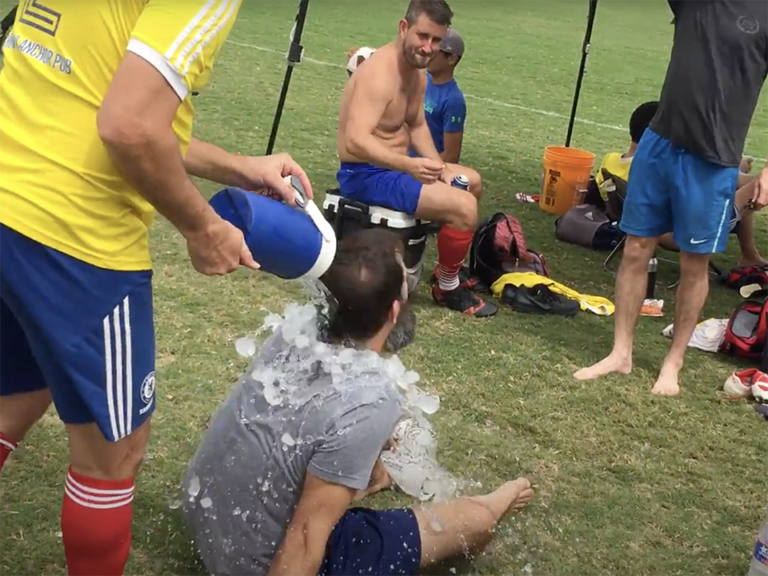 First Game. First Injury. First Ice Bath. Helllloooooooooooo Jeff!